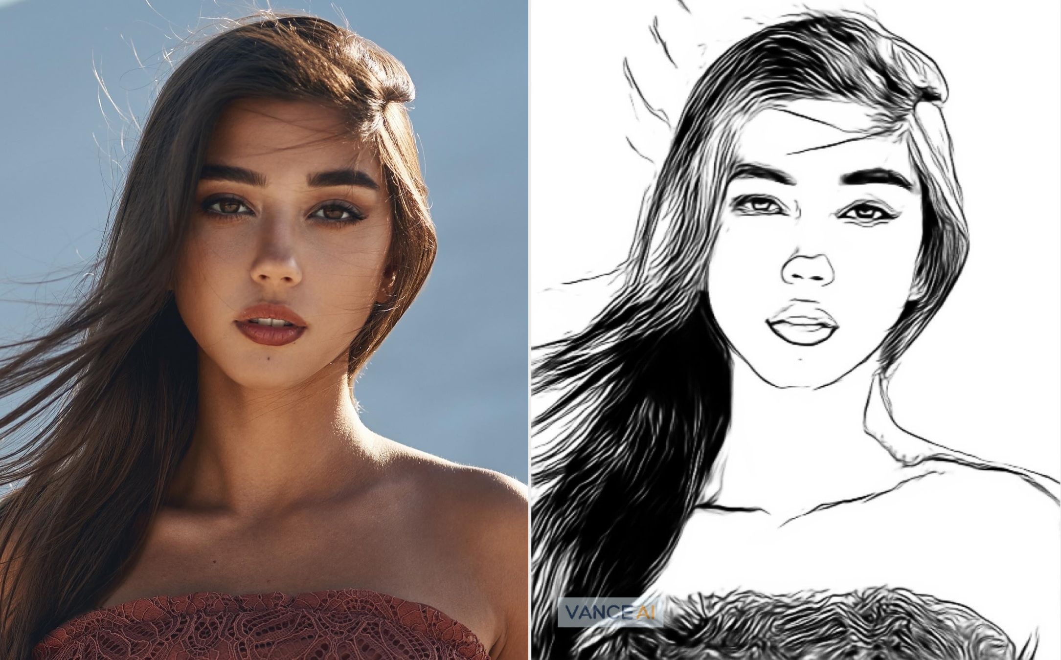 VansPortrait provide sketch for girl drawing preview